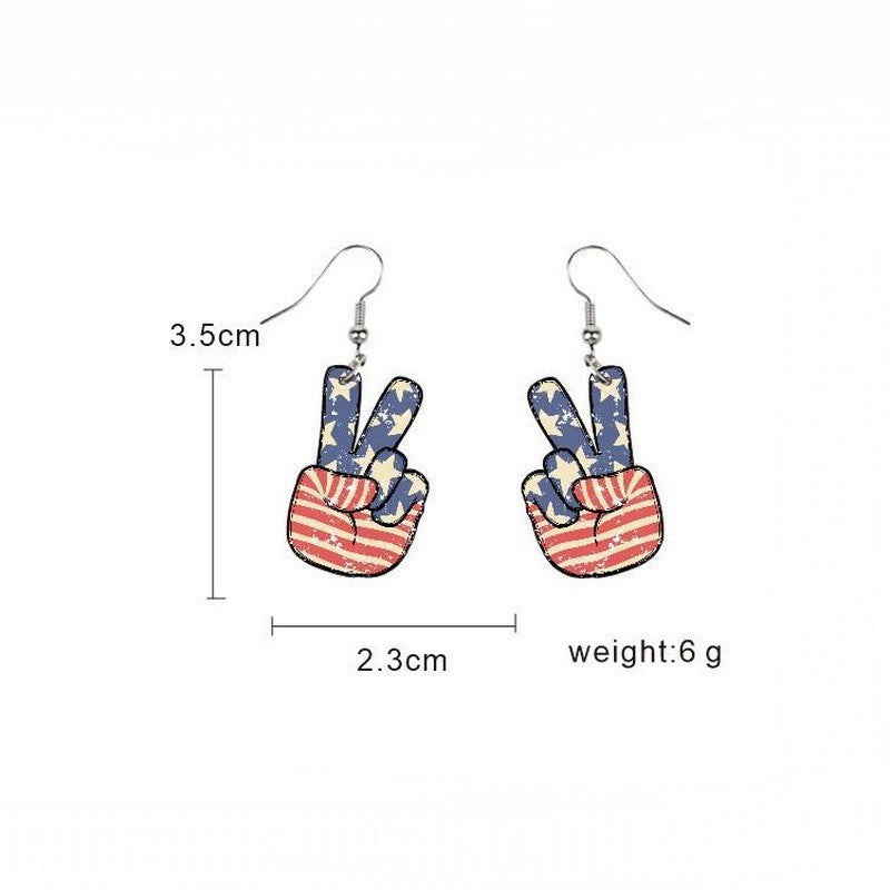 Wholesale Independence Day Butterfly Cow Finger Eagle Pendant Acrylic Earrings