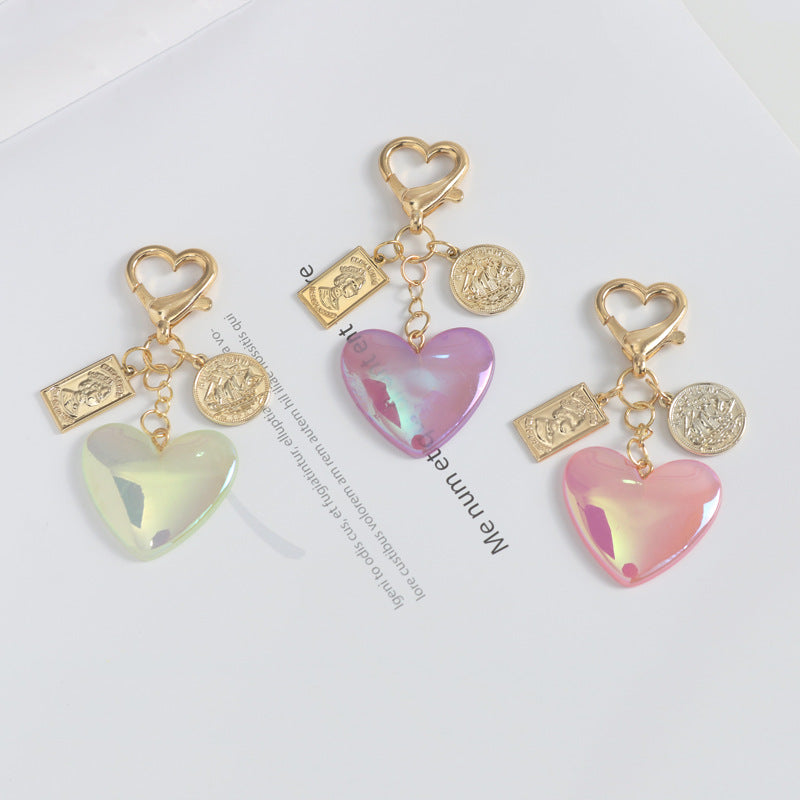Wholesale Colorful Love Heart Metal Keychain