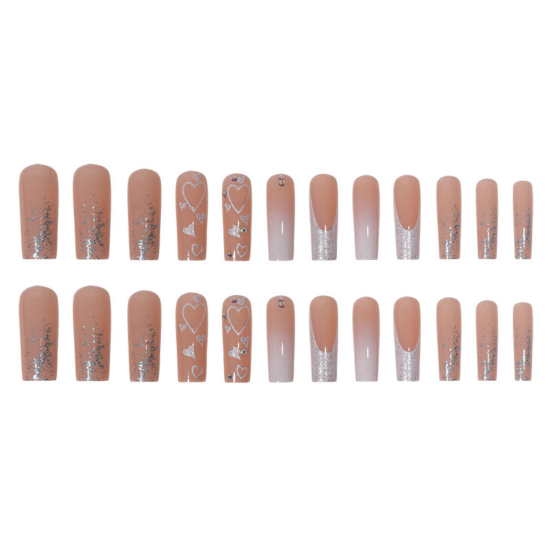 Whoelsale Long Pink Love Valentine's Day Plastic Wearing Nail Beauty