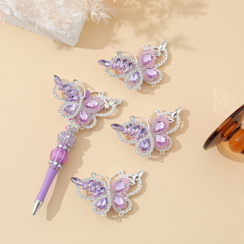 Wholesale 10pcs Heavy Industry Butterfly DIY Straight Hole Beads