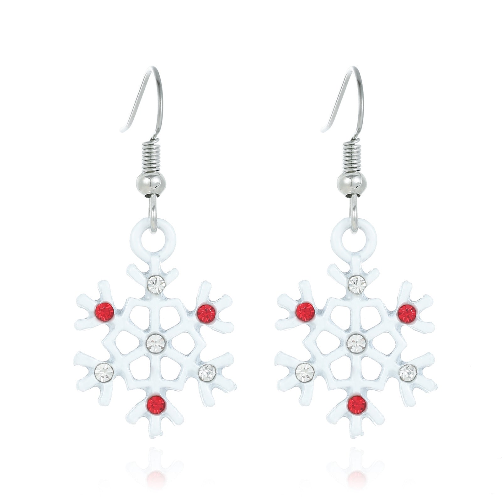 Wholesale Chic Christmas Snowflake Earrings For Women Zinc Alloy Rhinestone Fashion Jewelry Party Gift