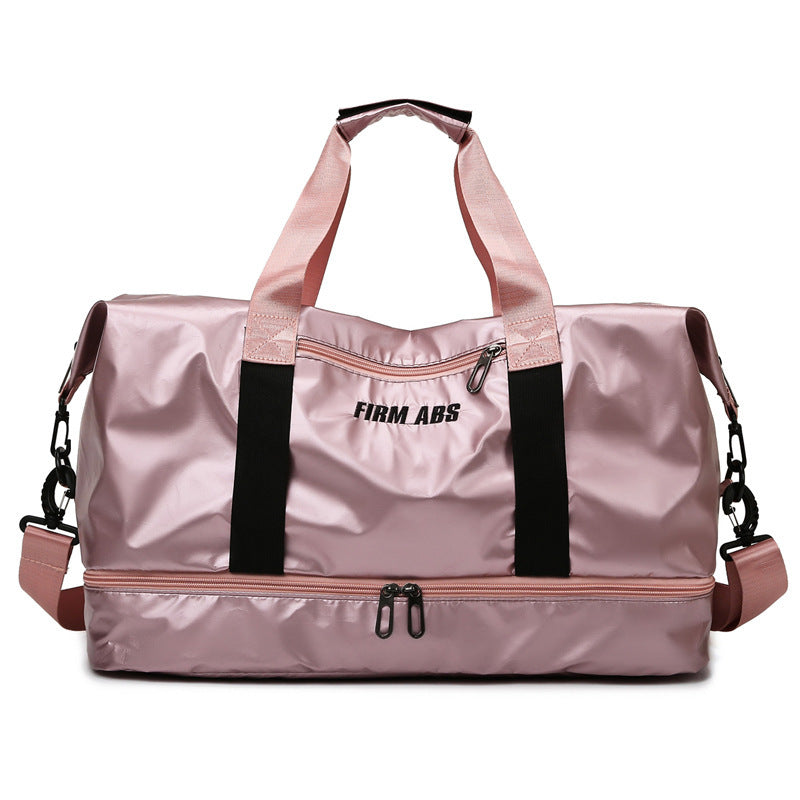 Wholesale of Large Capacity Pearlescent Fabric Fitness Bags with Wet and Dry Separation Nylon Travel Bags