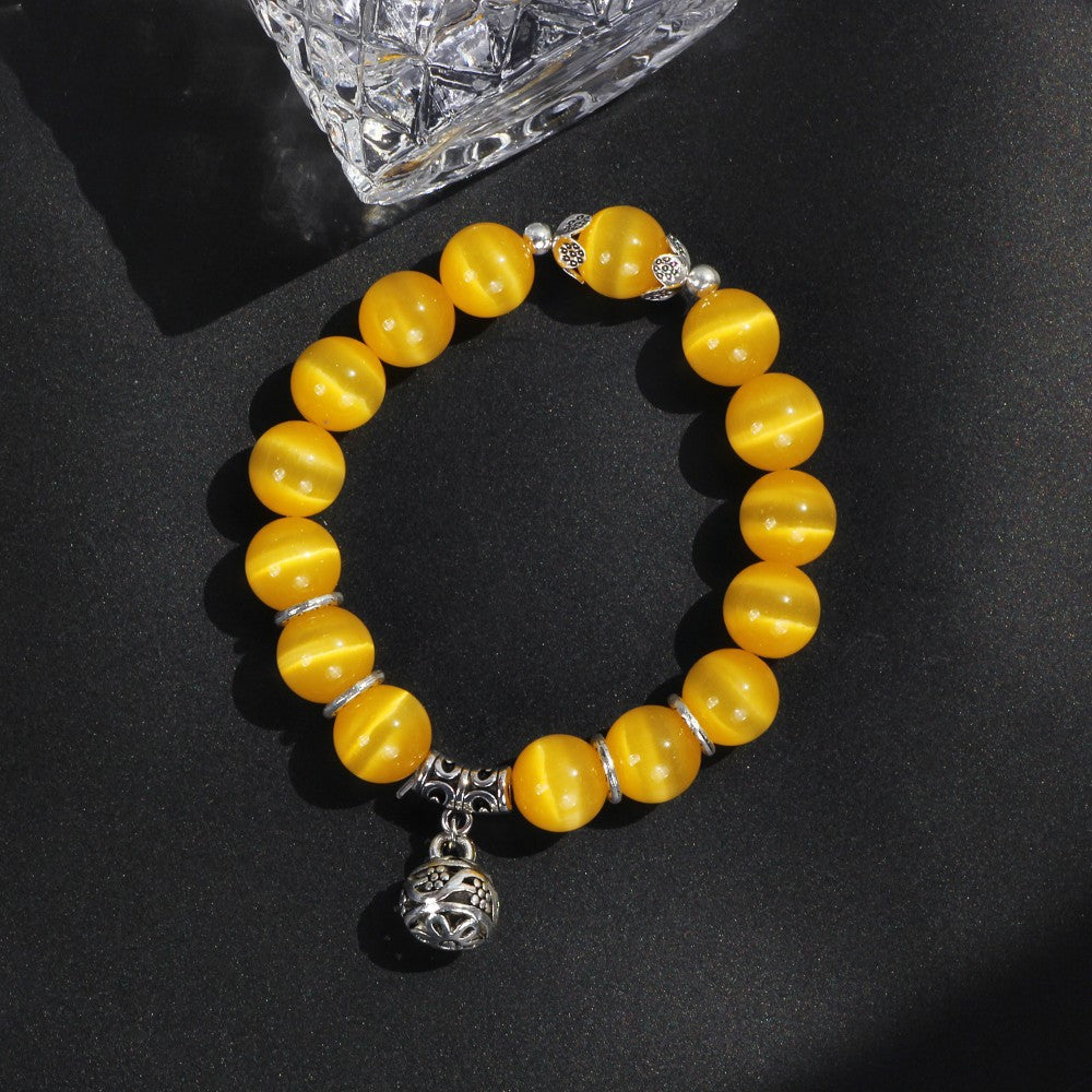 Brazalete de cuentas redondas de opal de opal de color múltiple de círculo único al por mayor