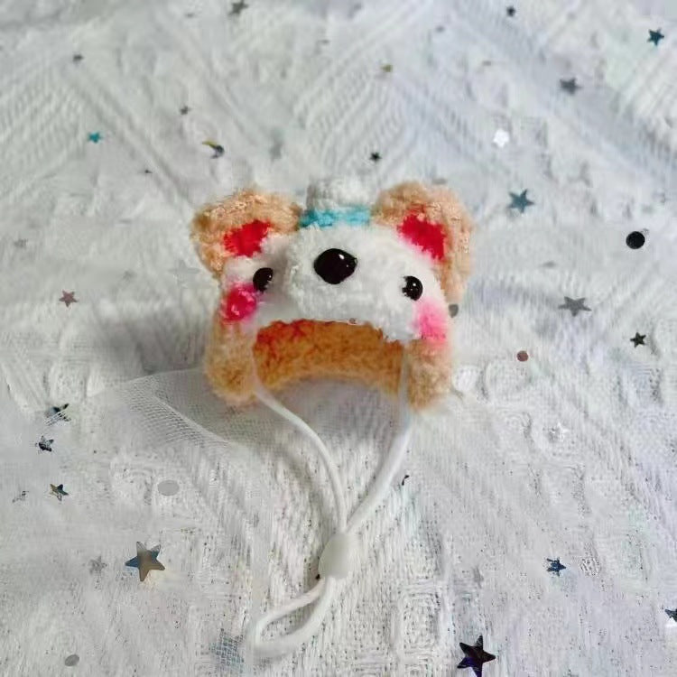 Wholesale plush cute small hat photography props handmade crocheted pet wool hat Winter Mini