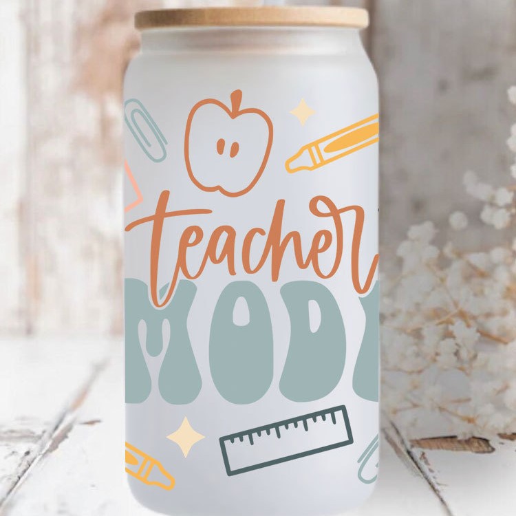 Wholesale Cartoon Cute Teacher Campus Theme 16oz Cup UV DTF Wraps
