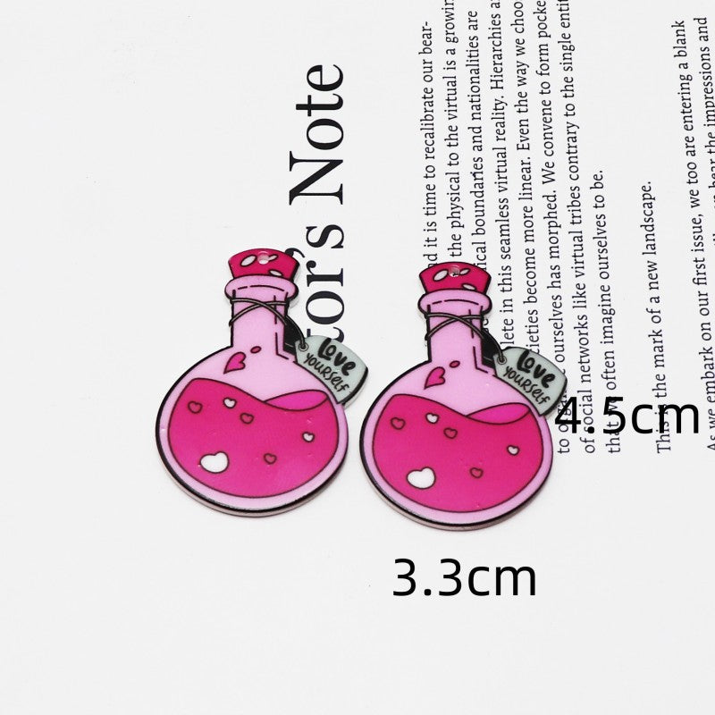 Wholesale 10pcs Magic Purple Printing Diy Magic Potion Bottle Pendant Accessories