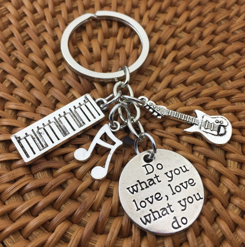 楽器や音符用の卸売金属キーホルダー