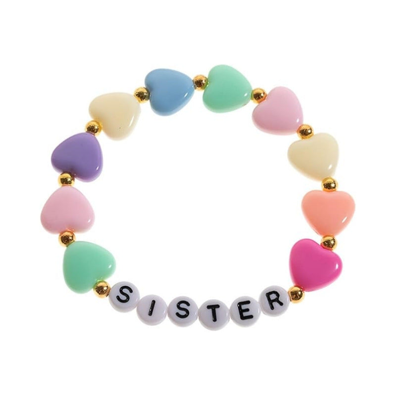 Wholesale Rainbow letter colored sliced soft ceramic bracelet