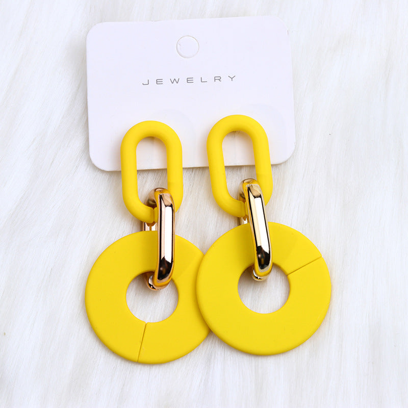 Wholesale Round Hollow Spray Painted Acrylic Earrings