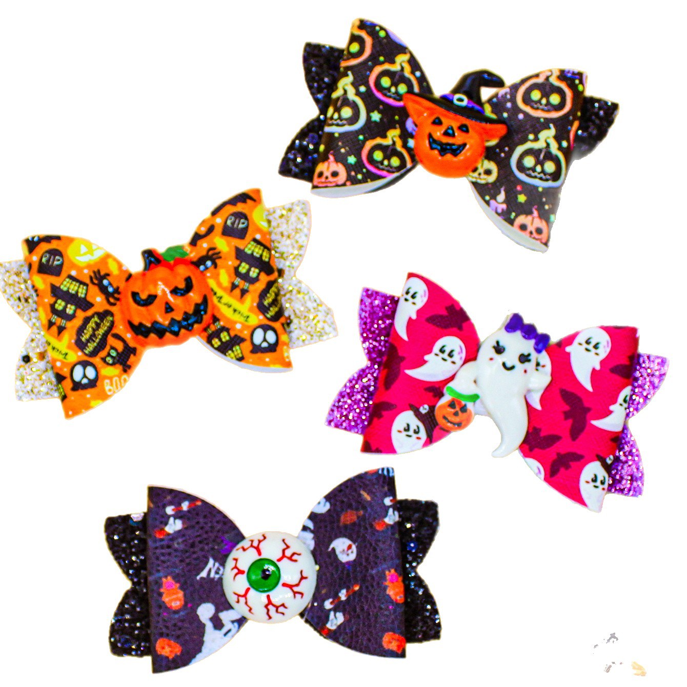 Wholesale  Pumpkin Ghost Skull Eyeball Print Children' s Hairpin
