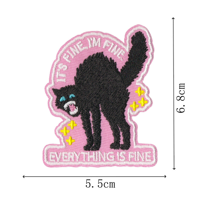 Wholesale Funny duck and cat embroidery DIY Patches