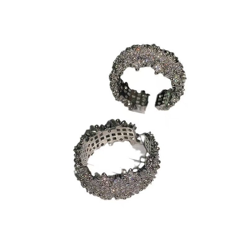 Wholesale Exquisite Diamond Super Flash Zircon Open Ring