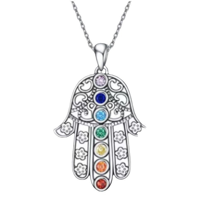 Wholesale Hand of Fatima Small Palm Buddha Hand Clavicle Necklaces
