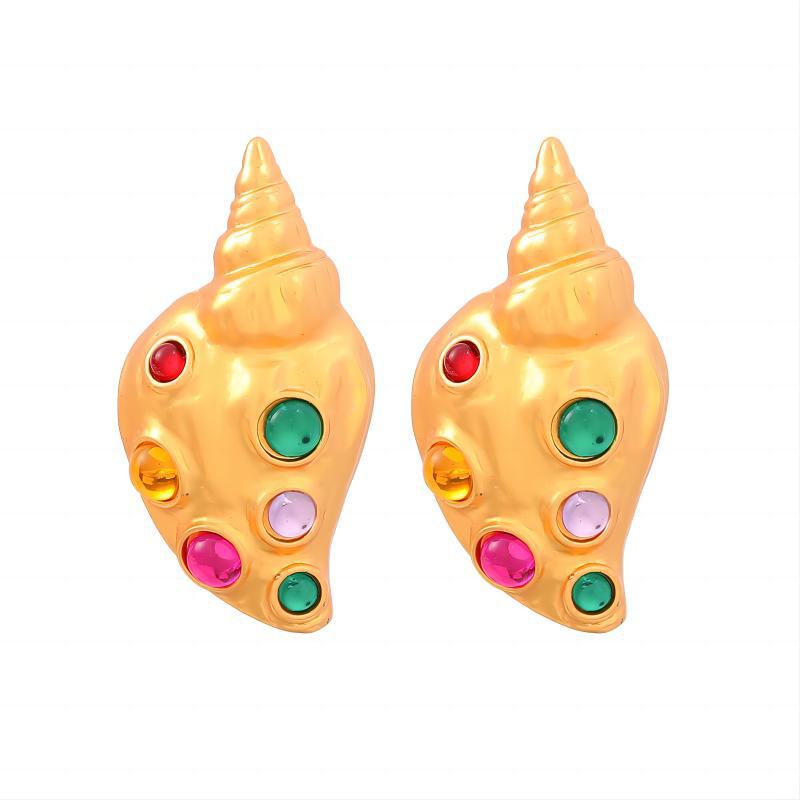 Wholesale Personality Compliments, Asian Gold Electroplated Conch Shaped Earrings