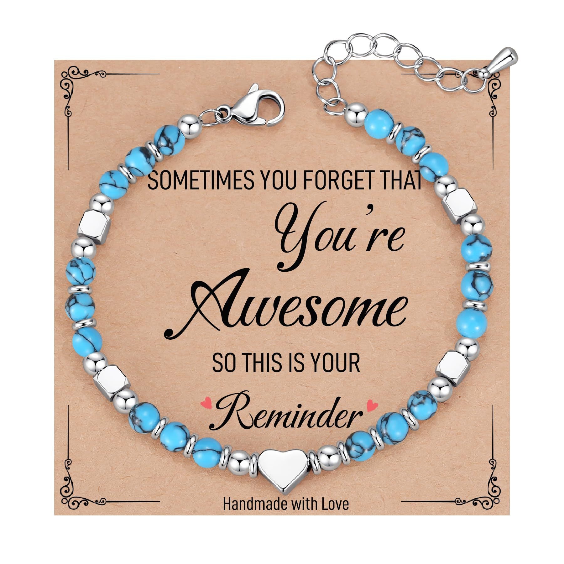 Wholesale  Natural Stone Crystal Peach Heart Colorfuled Beaded Stainless steel Bracelet