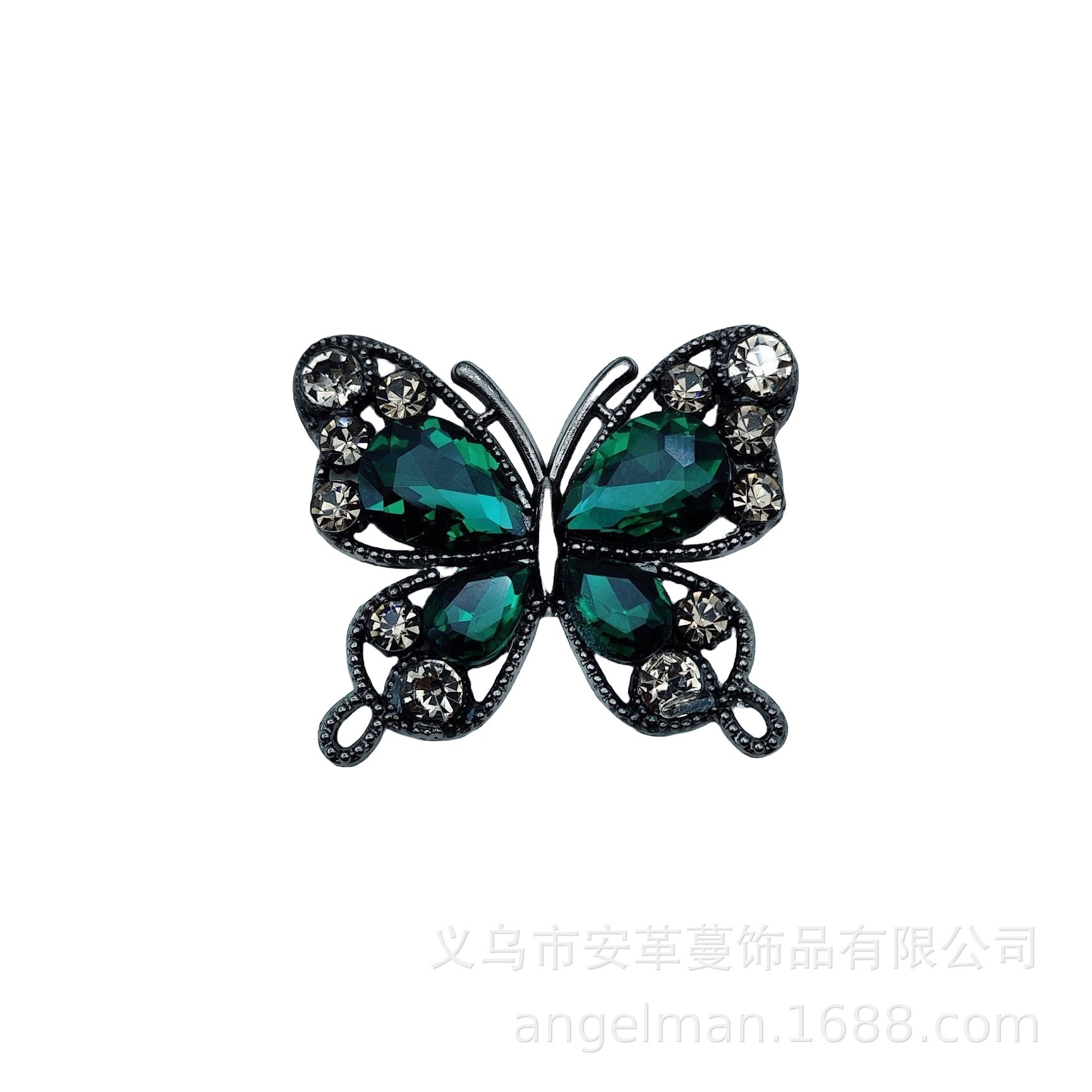 Wholesale Single-sided alloy diamond butterfly DIY beads