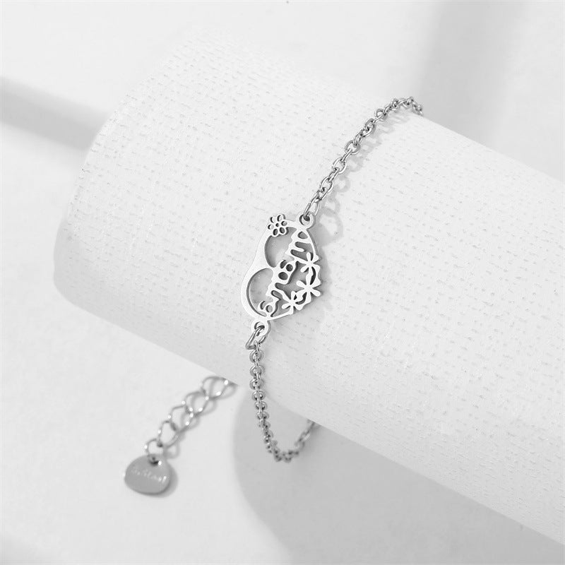 Wholesale Titanium Steel  Mother's Day Bracelet Heart Bracelet