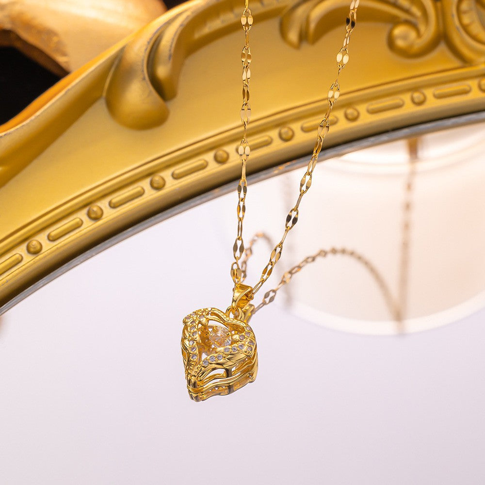 Wholesale Simple and Color Preserving Titanium Steel Women's Versatile Niche High End Exquisite Light Luxury Versatile Simple Necklace