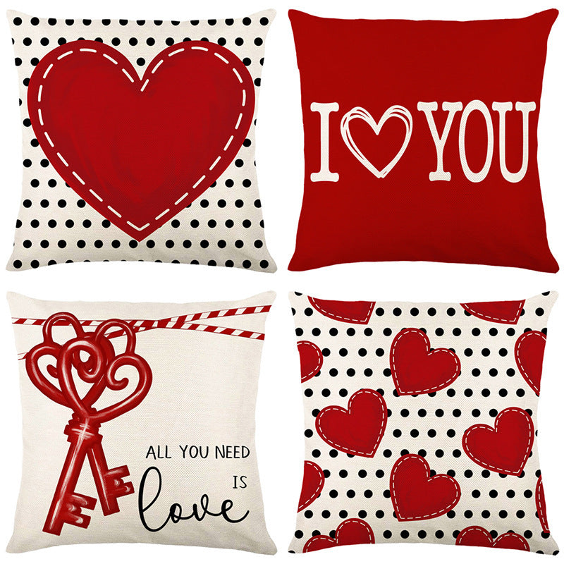 Wholesale Valentine's Day Linen Love Pillow Covers