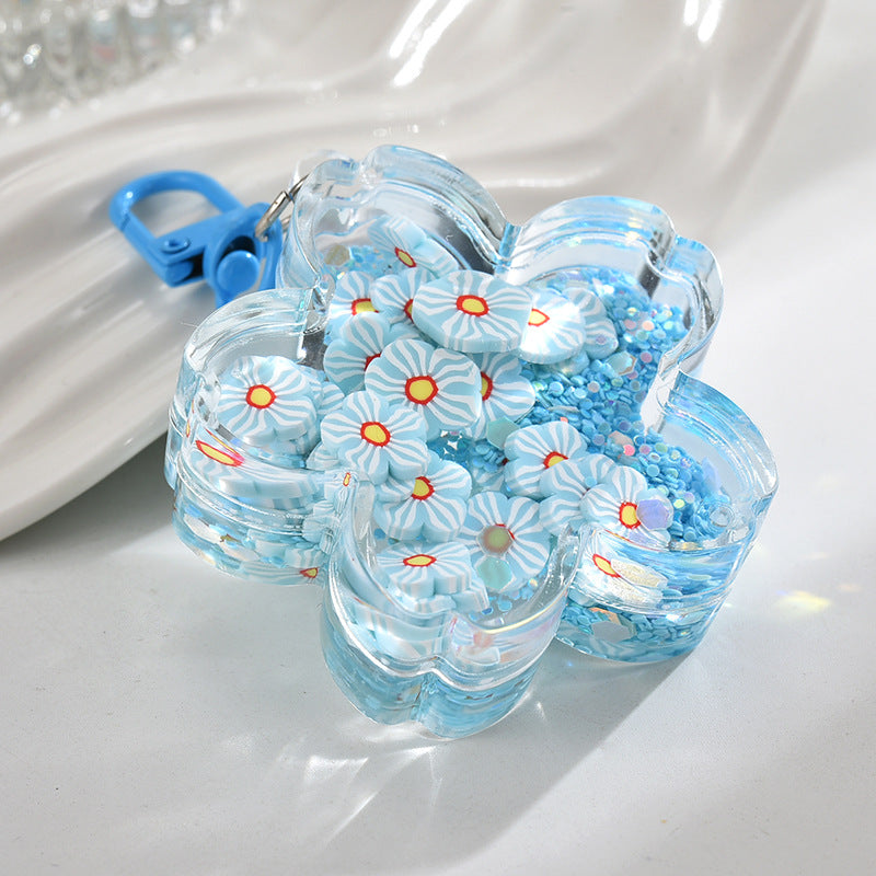 Wholesale Acrylic Oil-Filled Sand Bottle Flashing Luminous Keychain