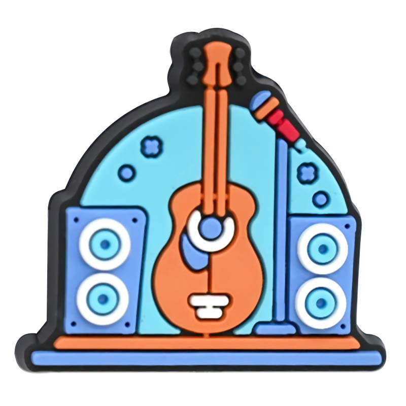 Wholesale Random100pcs Music Series Cartoon   PVC Soft Rubber Plastic Focal Beads