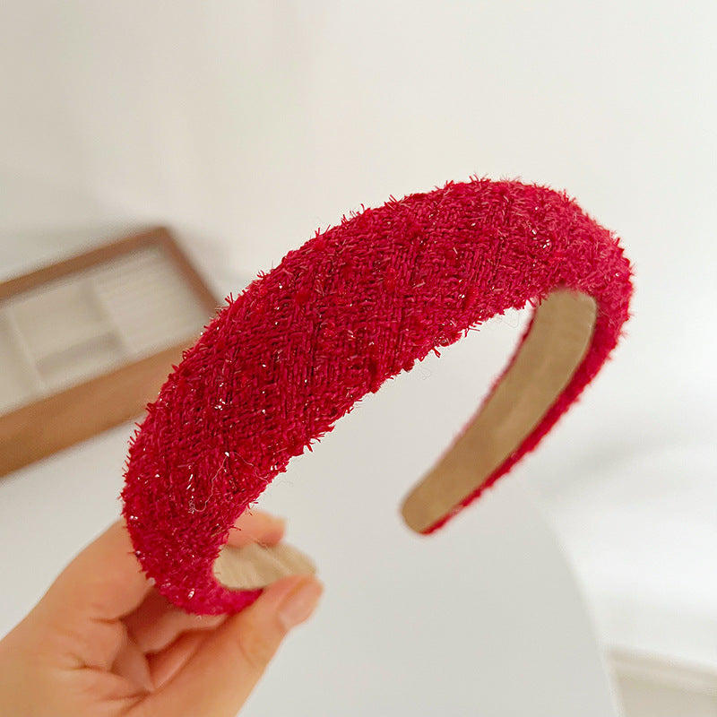 Wholesale Autumn and Winter Christmas Red Sponge Wide-brimmed Headband
