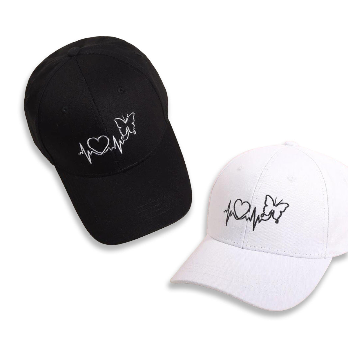 Wholesale Cotton Butterfly Heart Electrocardiogram Baseball Caps