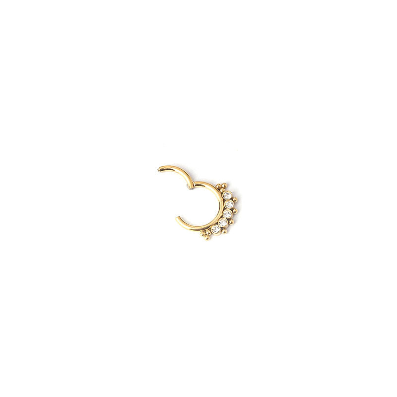 Wholesale stainless steel diamond ear nose puncture nose ring body puncture jewelry Daith ring