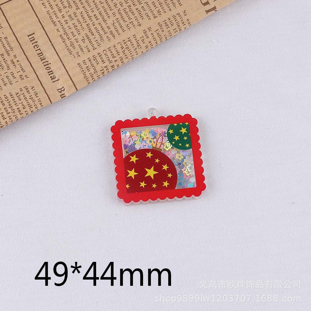Wholesale 10pcs Cartoon Christmas Cube Hot Pot Quicksand Ornament Accessories DIY Patch FlatBack