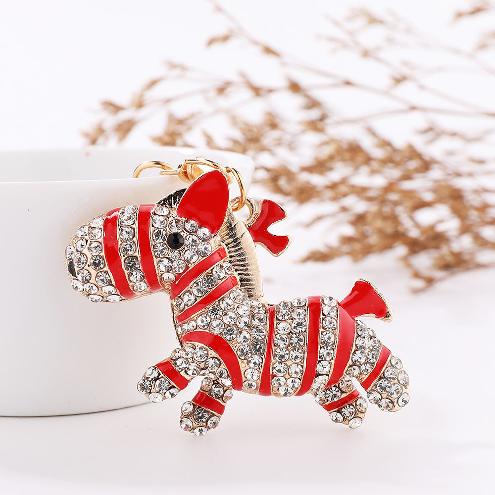 Wholesale Rhinestone Zebra Fully Studded Alloy Keychain