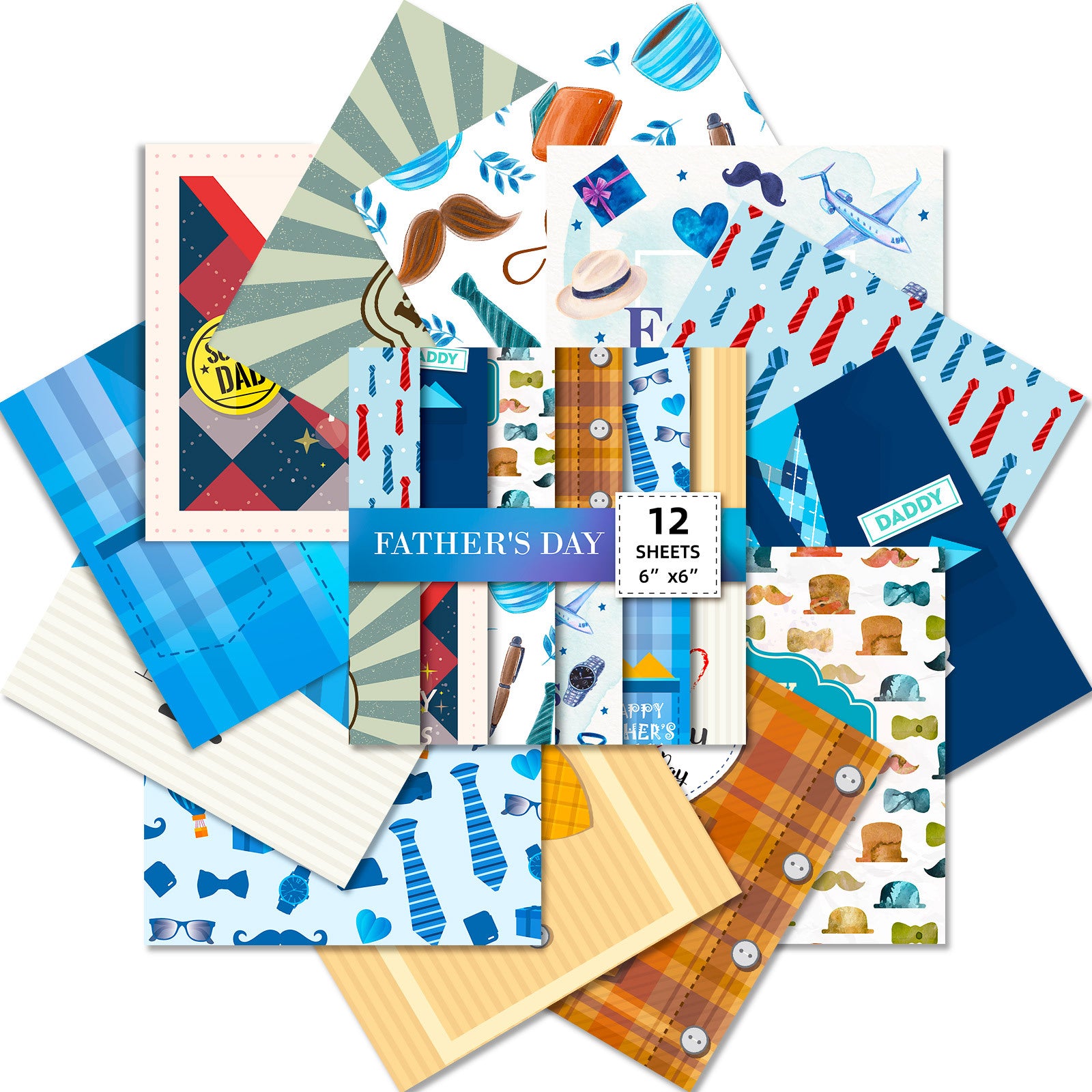 Wholesale of Blue Father's Day Decorative Material Paper