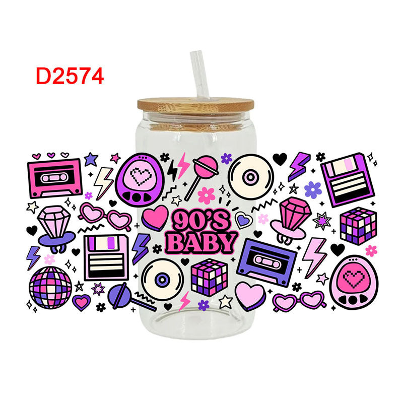 Wholesale  Cartoon printing heat 16oz Cup UV DTF Wraps
