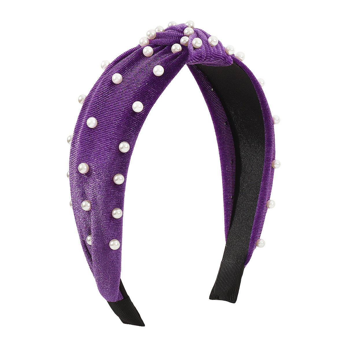 Wholesale Beaded Flannel Multi-color Knotted Fabric Headband