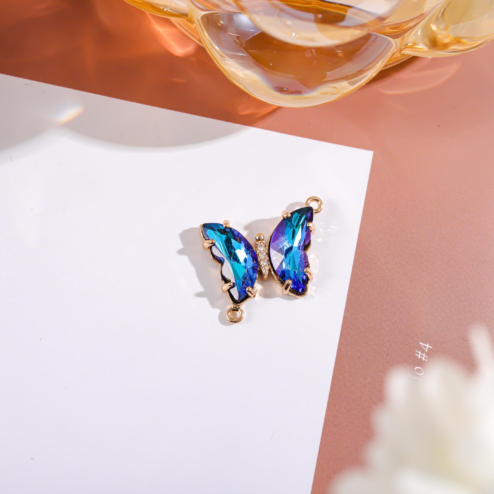 Wholesale Crystal Butterfly Double Pendant