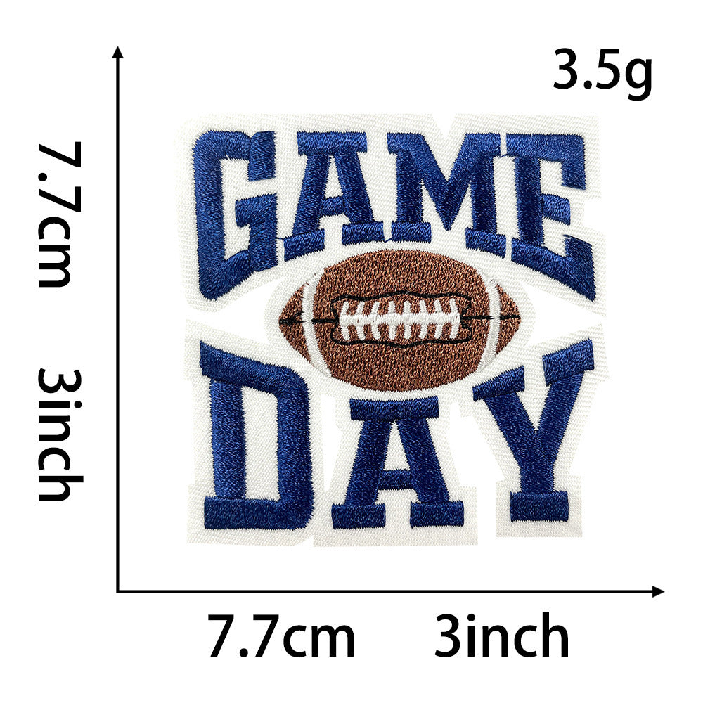 Wholesale Game Day Football Embroidery Patches 9 Styles DIY Iron On Decorative Accessory For Coats Bags