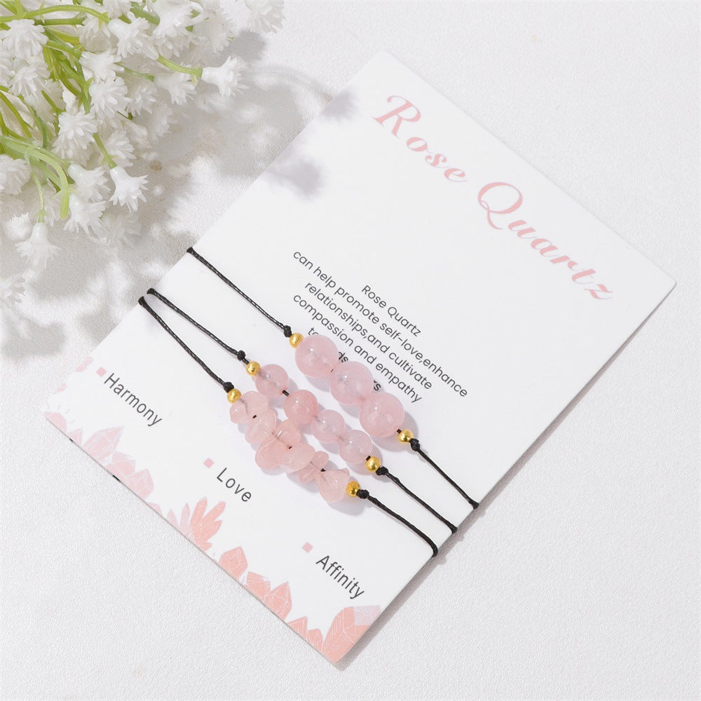 Wholesale Natural Stone Set Gravel Beads Hand Woven Bracelet