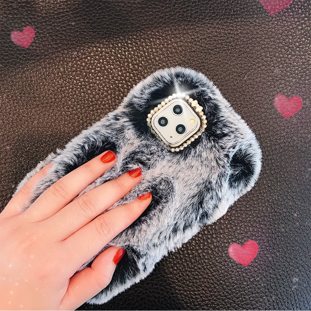 Wholesale Rhinestone Plush Phone Cases
