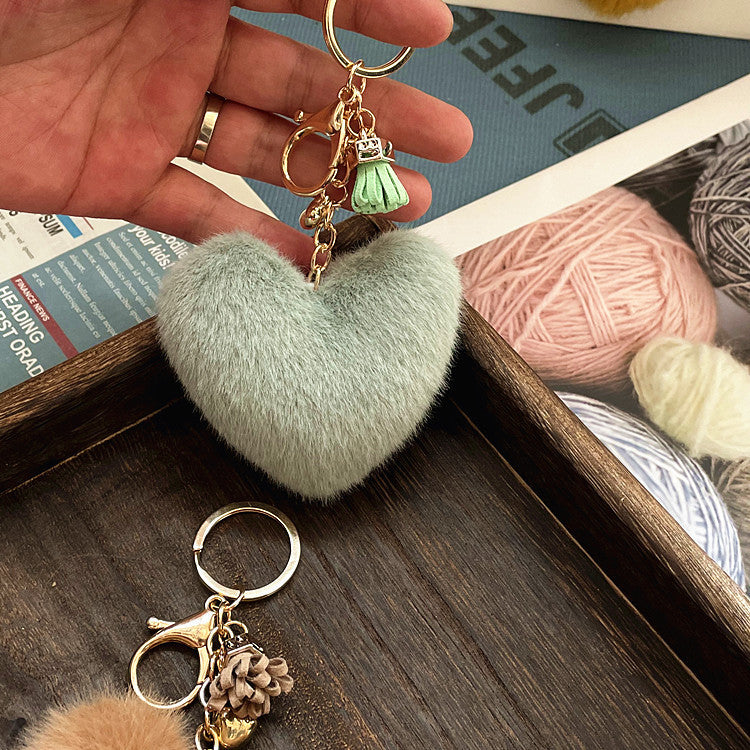 Wholesale Tassel Love Plush Keychains