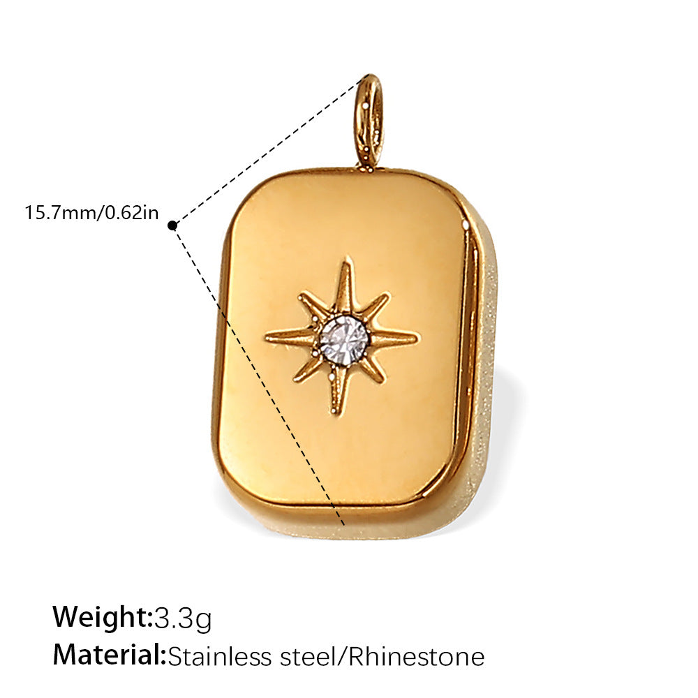 Wholesale Stainless steel 18K gold-plated sun and moon pendant necklace