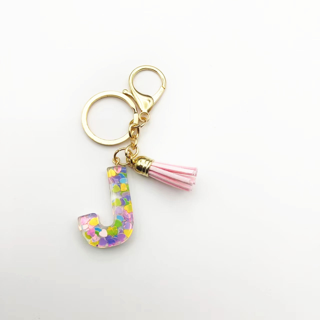 Llavero de letra acrílica de resina de barril de Tassel