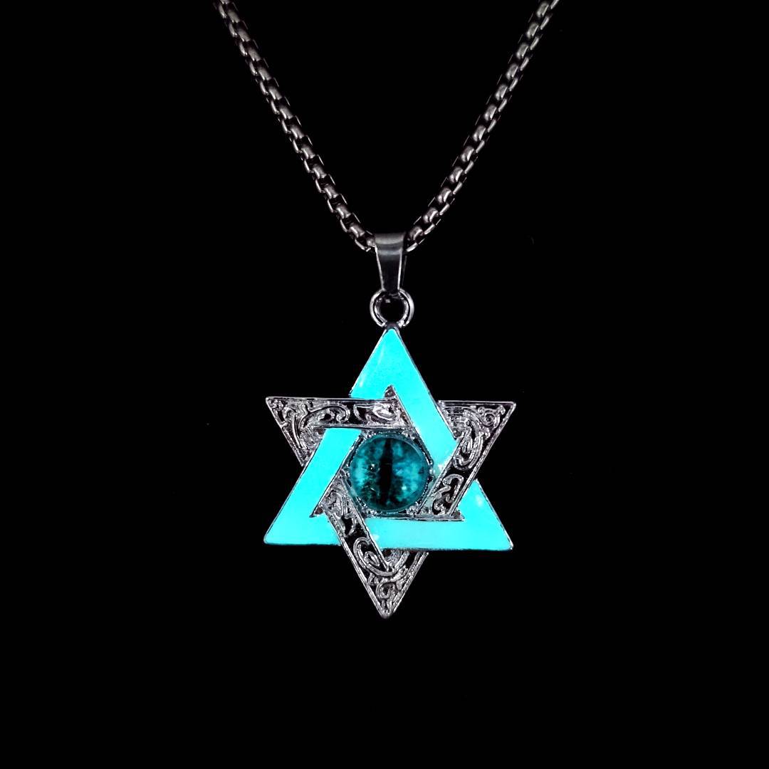 Wholesale Luminous Six-Pointed Star Demon's Eye Necklace