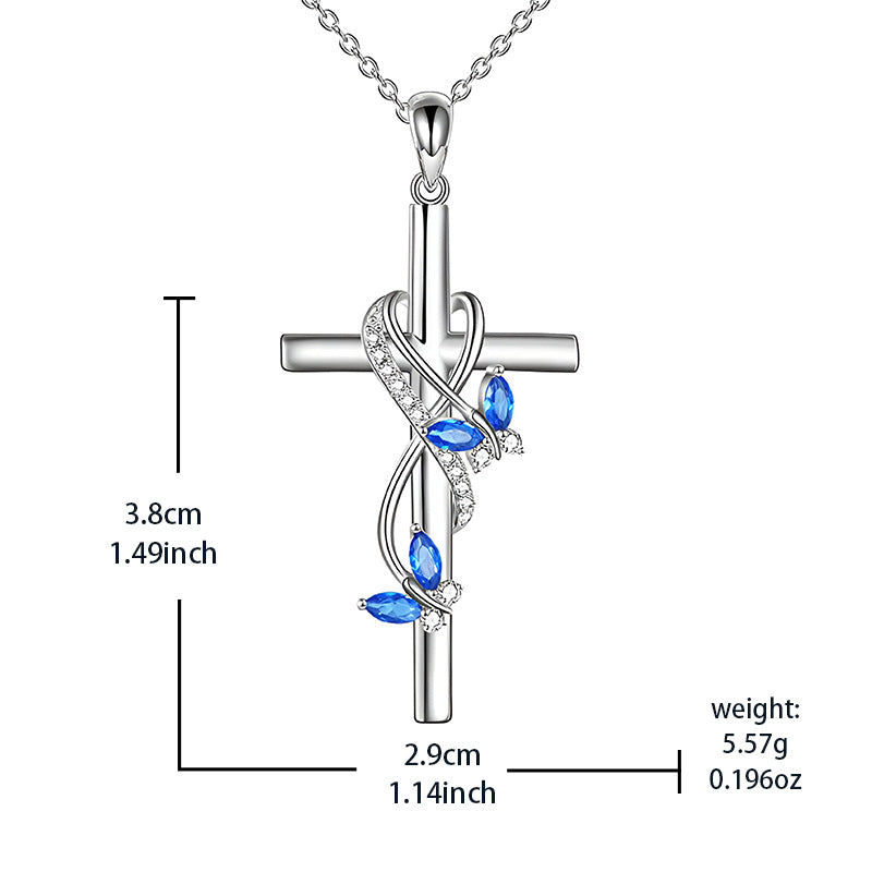 Wholesale  Elegant Butterfly cross pendant necklace