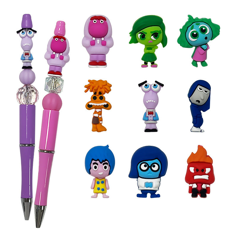 Wholesale 10pcs/pack Silicone Green Cartoon Character 3D DIY Beads