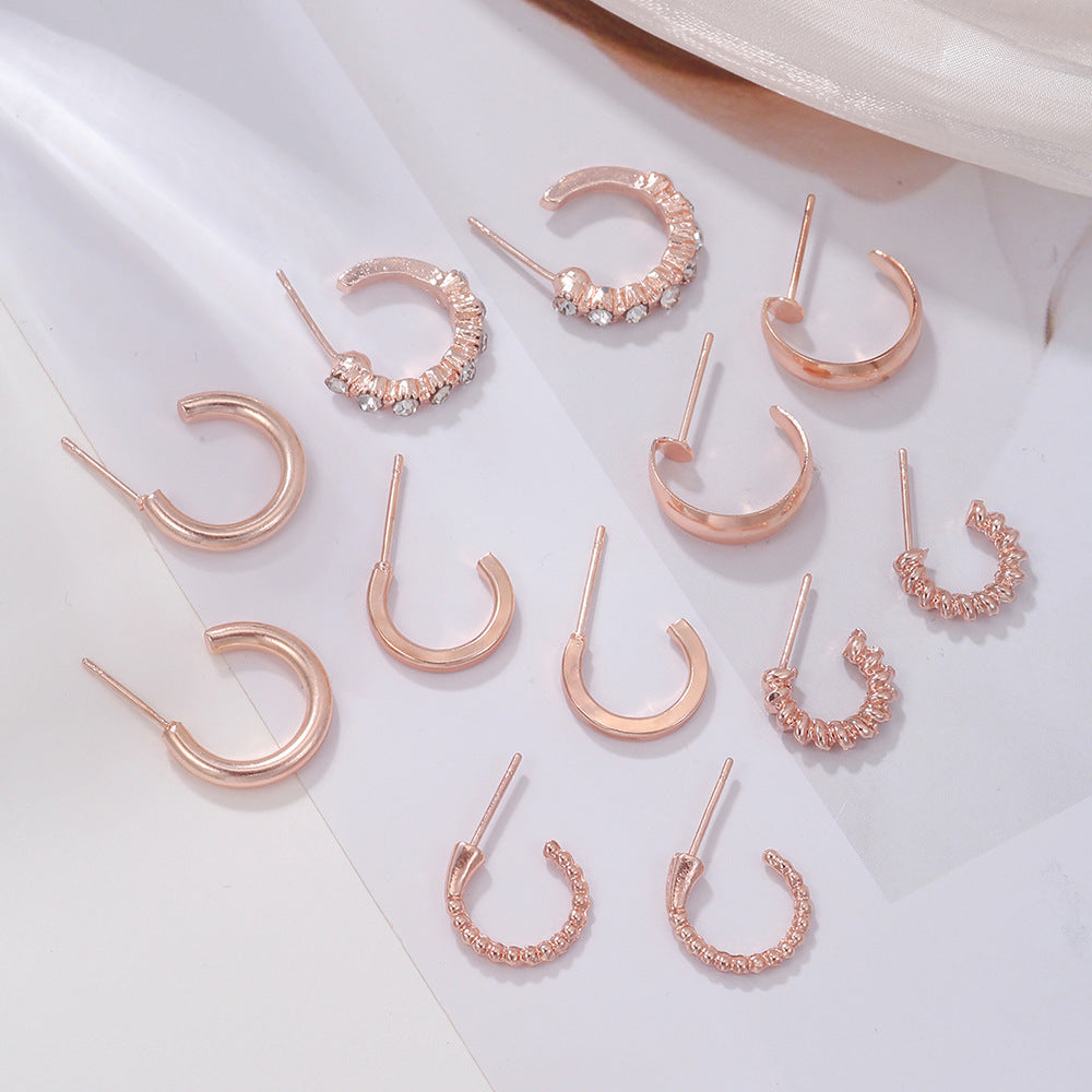 Wholesale Square Geometry Diamond Alloy Earrings
