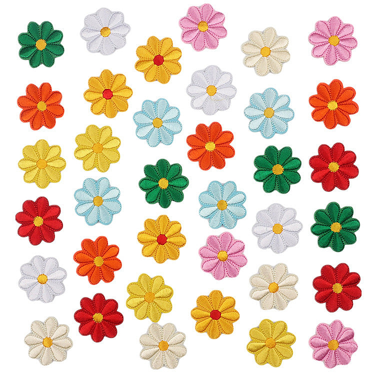 Wholesale Chic Polyester Embroidered Iron On Patches Assorted Butterfly Sunflower Designs For Clothing Craft Supply Resale