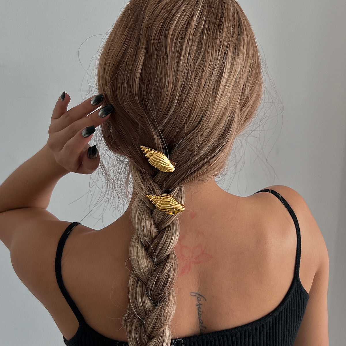 Wholesale Summer New High-grade Niche Marine Style Alloy Texture Striped Hairpin Hair Accessories for Women