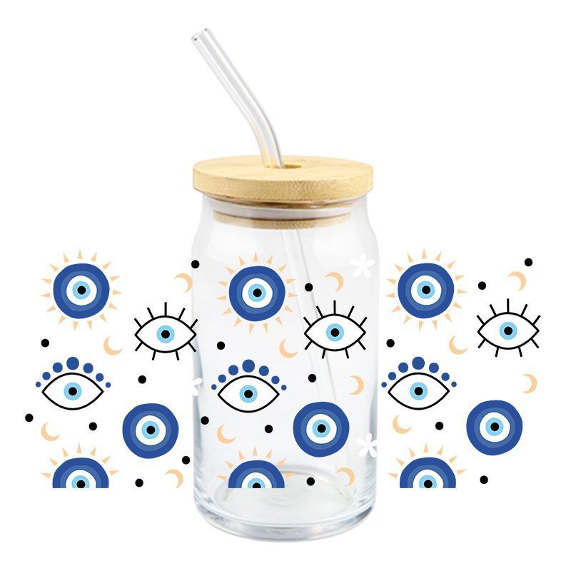 Wholesale 5pcs Devil' s Eye 16oz Cup UV DTF Wraps