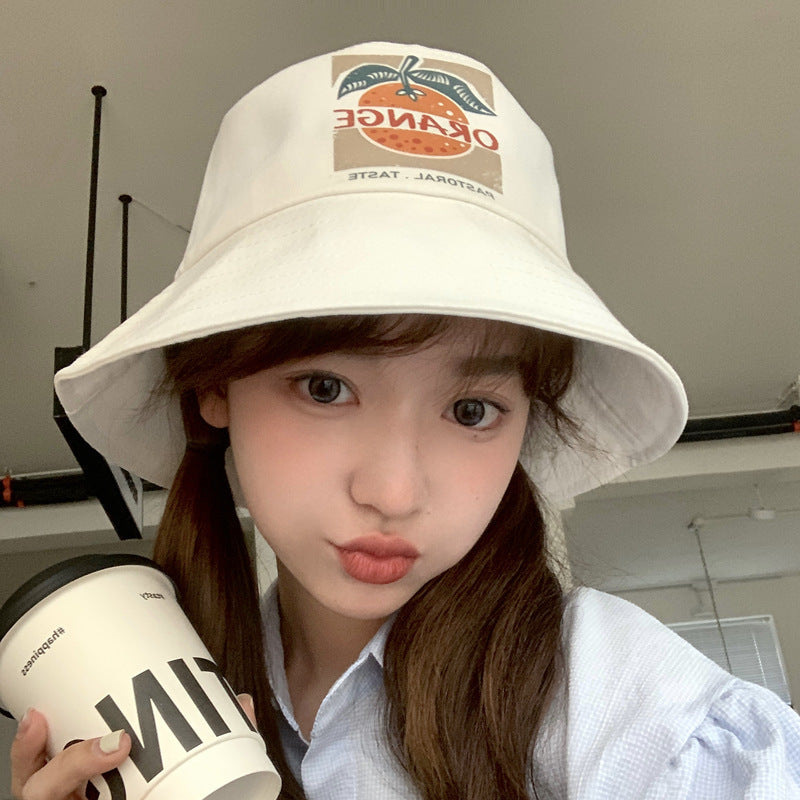 Wholesale Summer Cotton Orange Bucket Hat