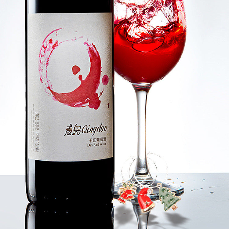 Wholesale Christmas Party Christmas Tree Metal Wine Cup Rings