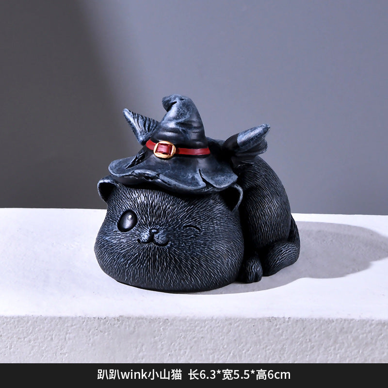 Wholesale  Skeleton Cat Resin Figurine Decorative Accent f
